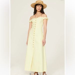 Favorite Daughter The Lovesick Dress size 6 in pale yellow BRAND NEW WITH TAGS